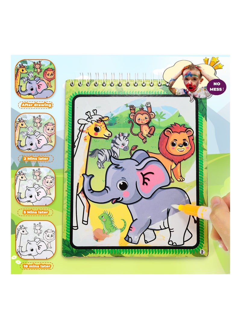كابتن تيك 3Pcs Water Painting Book for Toddlers Coloring Paint with Activity Pad No Mess Reusable Educational Doodle Drawing Toys Kids Ages - Image 5