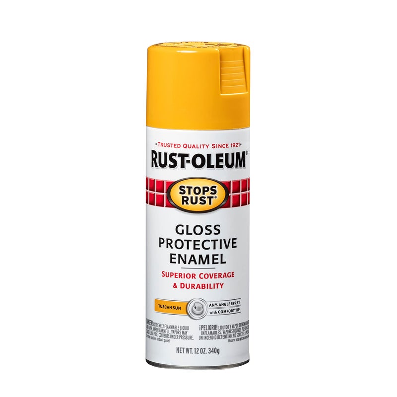 Rust-Oleum 298537 Stops Rust Spray Paint, 12 oz, Gloss Tuscan Sun - Image 1
