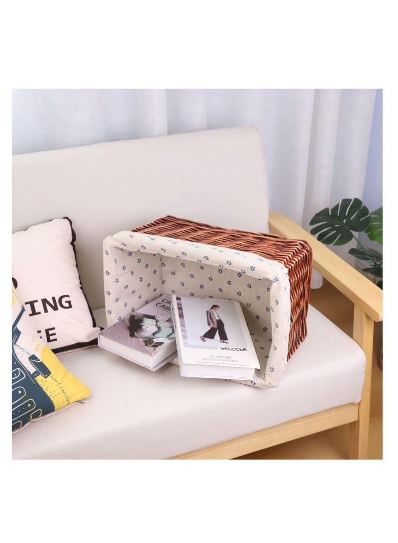 5-Piece Rattan Storage Baskets Handmade Woven Wicker Basket Desktop Storage Organizer Household Storage Box Bins for Clothes Toys Laundry and Closet (Browm)  - Image 5