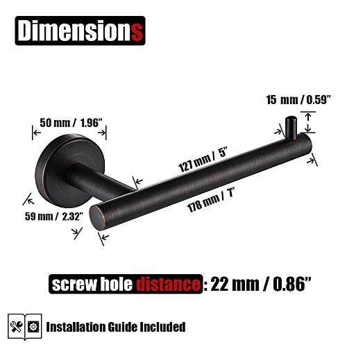 JQK Toilet Paper Holder Oil Rubbed Bronze, 5 Inch 304 Stainless Steel Thick 0.8mm Tissue Paper Dispenser for Bathroom, Hold Mega Rolls Wall Mount, TPH100-ORB - Image 2