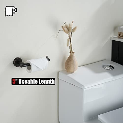 JQK Toilet Paper Holder Oil Rubbed Bronze, 5 Inch 304 Stainless Steel Thick 0.8mm Tissue Paper Dispenser for Bathroom, Hold Mega Rolls Wall Mount, TPH100-ORB - Image 3
