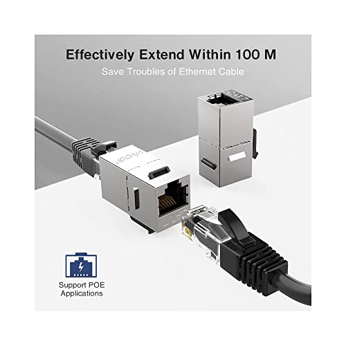 VIVOCH 5 Pcs Cat7 Keystone Coupler, Cat7 Keystone Jack Inline Coupler Sheilded RJ45 8P8C Cat7/Cat6A up to 10Gbps for Ethernet LAN Cable Extender Adapter - Image 5