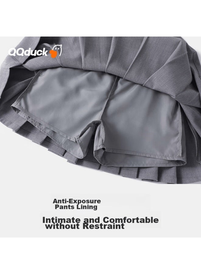 Qq Duck Children's Clothing Girls' Short Skirt Style Pleated Skirt For Teenagers Gray; Size 120 - Image 5