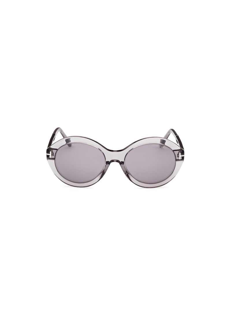 TOM FORD Women's Round Shape Acetate Sunglasses FT108820C55 Lens Size: 55 Millimeter - Shiny Black - Image 2