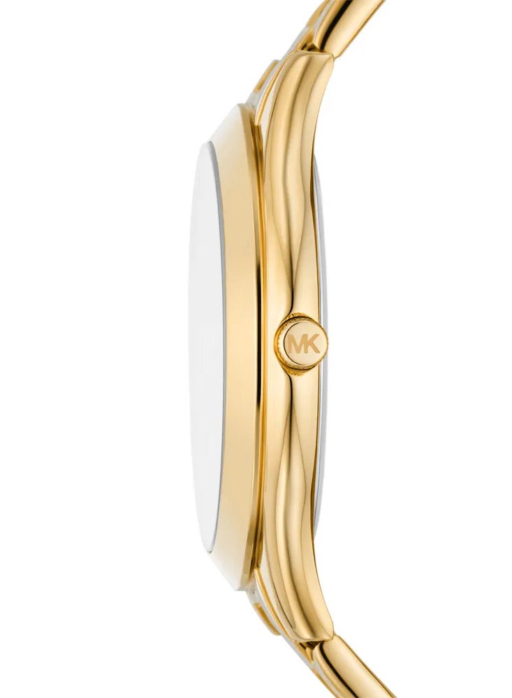 Michael Kors Girls Womens Slim Runway Three-Hand Gold-Tone Stainless Steel Watch MK4732 - Image 3