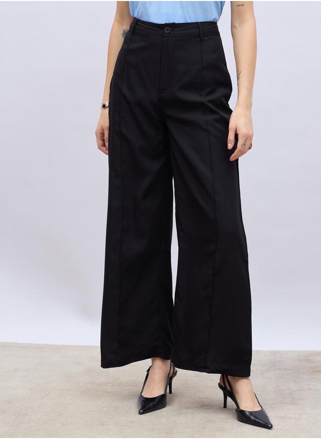 Styli Styli Solid Tailored Wide Leg Pants with Pin Tuck Detail  - Image 2