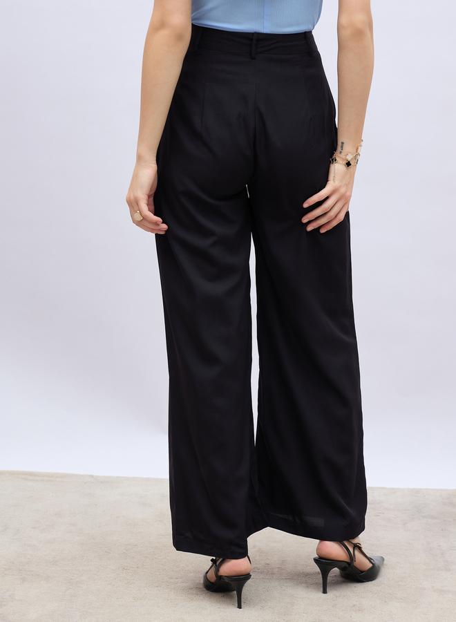 Styli Styli Solid Tailored Wide Leg Pants with Pin Tuck Detail  - Image 5