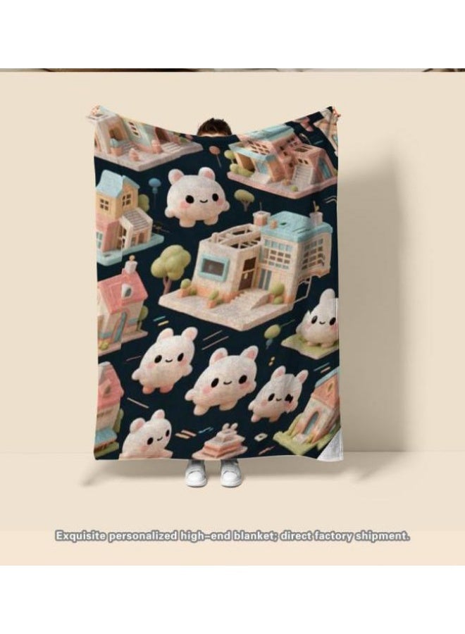 عام بطانية رقيقة من الفانيلا الكرتونية للأطفال والرضع (دافئة ومريحة، ومناسبة للنوم والألعاب) 70 سم * 100 سم - Image 2