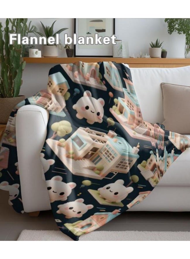 عام بطانية رقيقة من الفانيلا الكرتونية للأطفال والرضع (دافئة ومريحة، ومناسبة للنوم والألعاب) 70 سم * 100 سم - Image 5