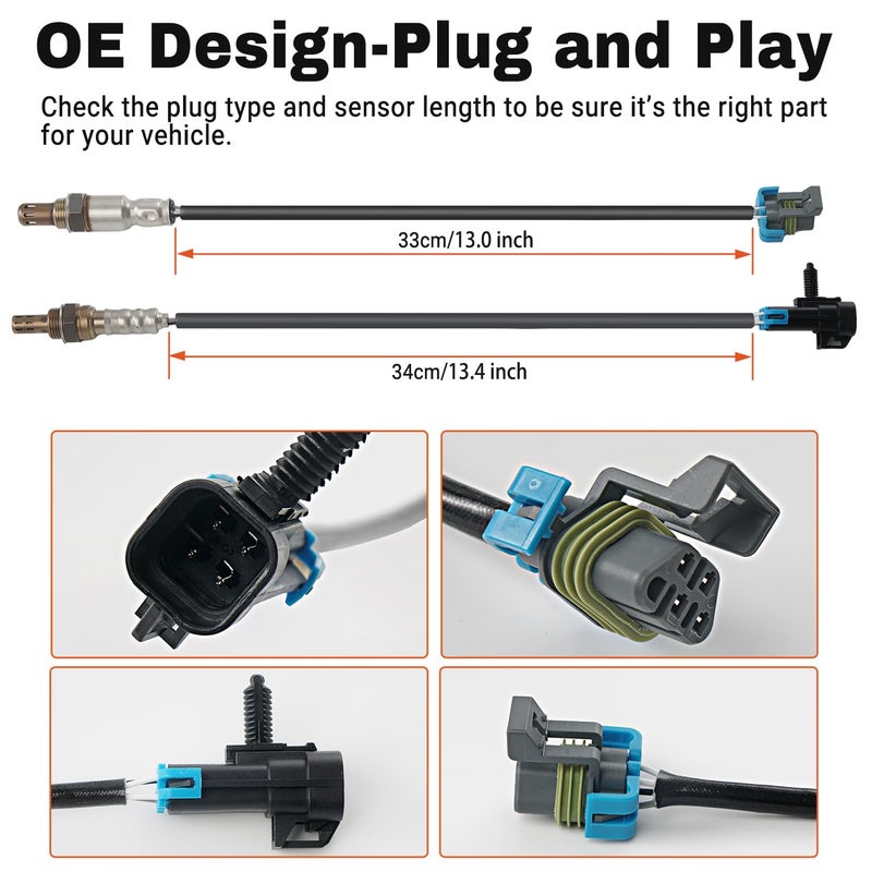 BELKEBIR Set of 2 Oxygen Sensor Upstream Downstream O2 Sensor Compatible with Chevy Malibu Equinox Captiva Sport, GMC Terrain, Pontiac Solstice G6, Saturn Aura Vue Sky L4 2.4L Replace 234-4242, 250-24704 - Image 2