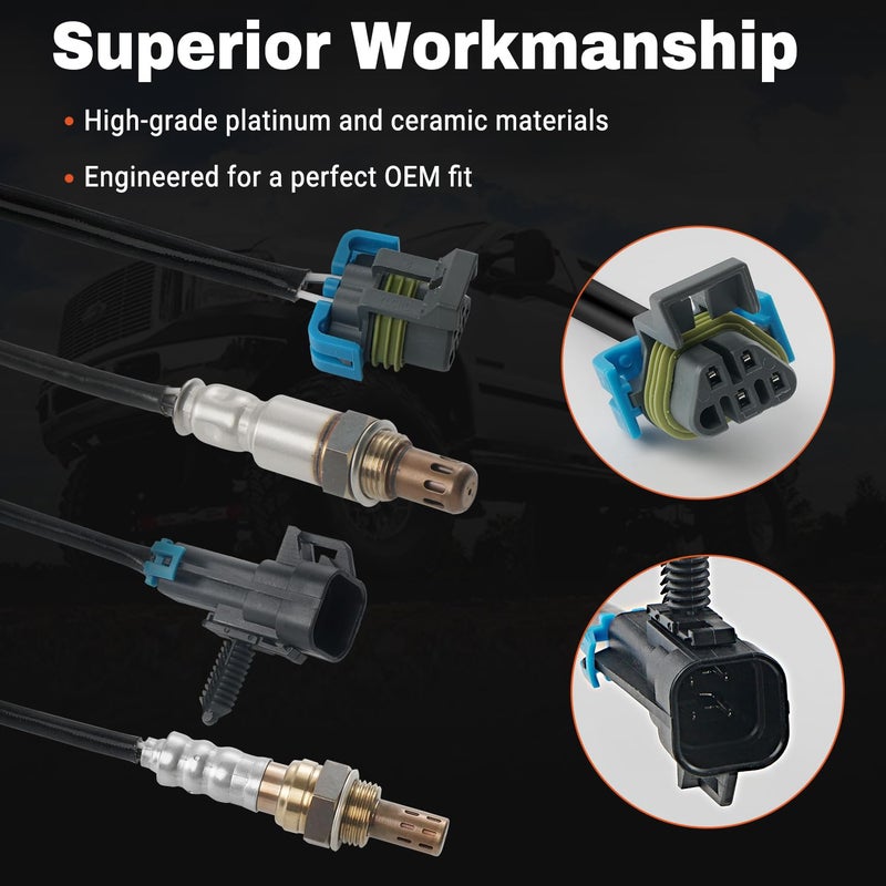 BELKEBIR Set of 2 Oxygen Sensor Upstream Downstream O2 Sensor Compatible with Chevy Malibu Equinox Captiva Sport, GMC Terrain, Pontiac Solstice G6, Saturn Aura Vue Sky L4 2.4L Replace 234-4242, 250-24704 - Image 3