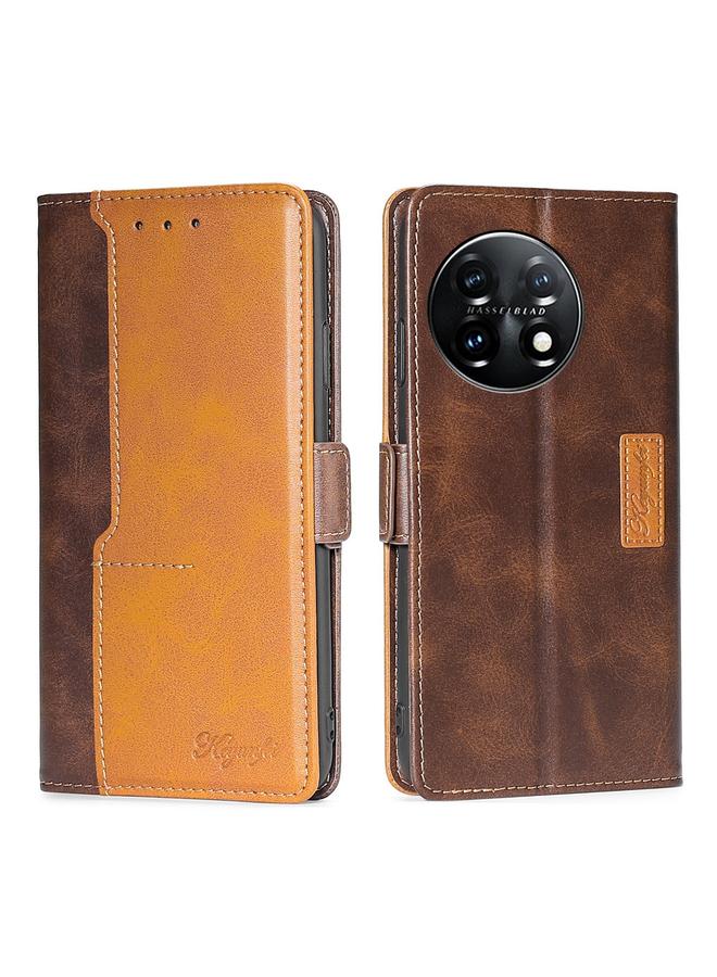 S-TOP Case For OnePlus 11 Contrast Color Side Buckle Leather Phone Case - Image 1