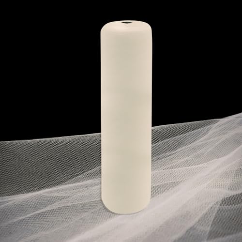 IONTACH Ivory Tulle Fabric Rolls 54 Inch by 10 Yards Fabric Tulle Bolt for Wedding Christmas Decorations Gift Wrapping DIY Tutu Baby Shower Table Skirt Birthday Party Craft Supplies - Image 1