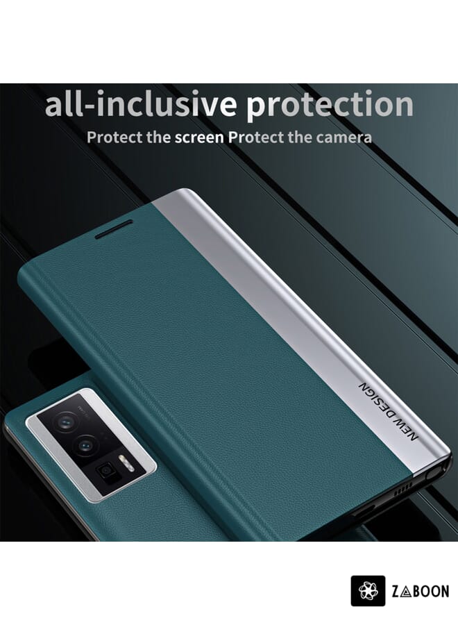 Zaboon Protective Case For Xiaomi Poco F5 Pro Side Side Electroplated Magnetic Leather - Image 3