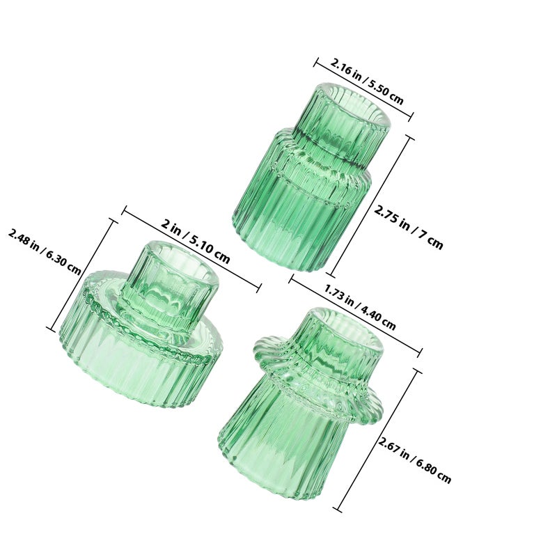 6pcs Glass Candle Holder Vintage Candlestick Holders Decor Party Candle Stick Holders - Image 2