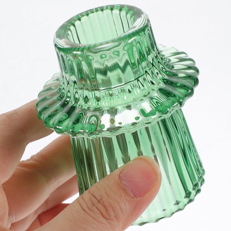 6pcs Glass Candle Holder Vintage Candlestick Holders Decor Party Candle Stick Holders - Image 4
