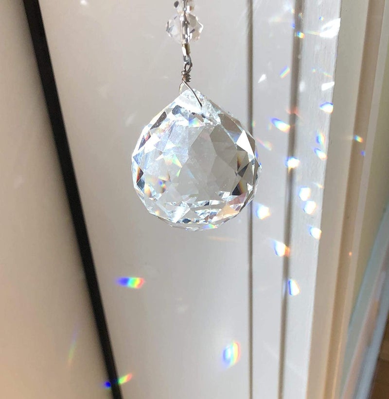 Light Wave Beautiful Sparkling Crystal Rainbow Sun-Catcher Ball Prism Pendant Hanging, Window, Garden, Balcony Hanging Ornament, Car Hanging (Model 11) - Image 4