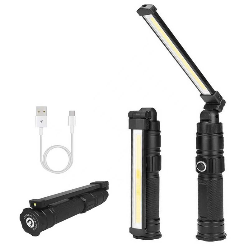 Lisaruq Rechargeable Work Light, 360Â° Rotate Design, Magnetic LED Work Light Foldable Flashlight,5 Lighting Modes,Mechanic Light, Portable Outdoor Lamp for Car Repair,Camping, Emergency - Image 1