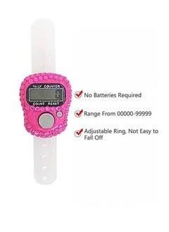 HY 4 Pcs Finger Counters - 5 Digital LED Electronic Finger Counter, Mechanical Manual Clicker Number Lap Tracker Tally Counter with Bling Design Mini Ring Stick Counter Multicolour  - Image 3