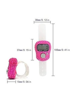 HY 4 Pcs Finger Counters - 5 Digital LED Electronic Finger Counter, Mechanical Manual Clicker Number Lap Tracker Tally Counter with Bling Design Mini Ring Stick Counter Multicolour  - Image 2