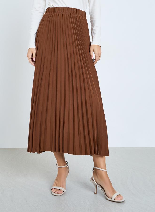 Take Two Brown Lapel Blazer and Pleated Skirt Co-ords - Image 4