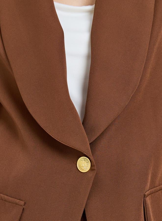 Take Two Brown Lapel Blazer and Pleated Skirt Co-ords - Image 3