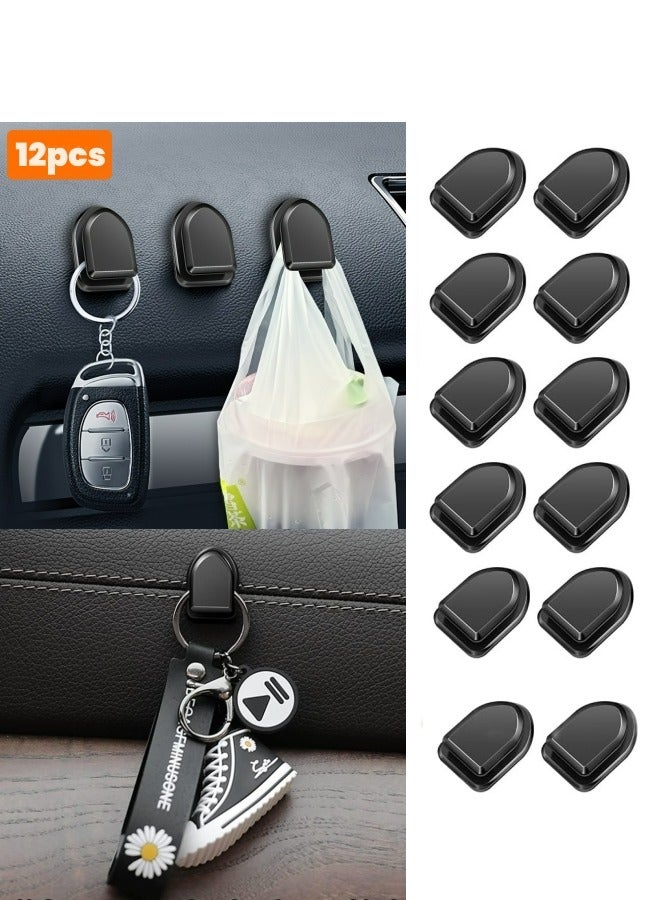 12pcs,Car Hooks, Multi-Purpose Car Hooks Kit,Mini Size Hanging Car Organizer,Vehicle Self-Adhesive Dashboard Wall Storage Hanging Holders for Key, Cable Organizer,Decor Accessories Bathroom Kitchen - Image 1