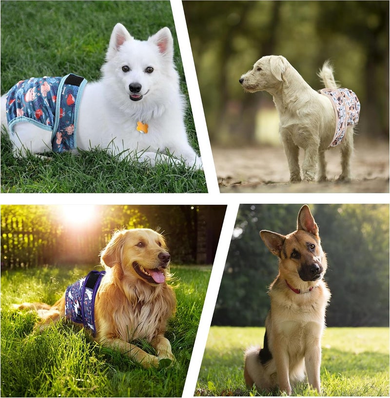 ZINGTERRA 5Pack Female Dog Diapers Washable,Reusable Diaper for Doggie,Highly Absorbent Dog Diaper,Adjustable Leakproof Puppy Diapers Skirt for Heat,Incontinence,Period Doggy Nappies - Image 3