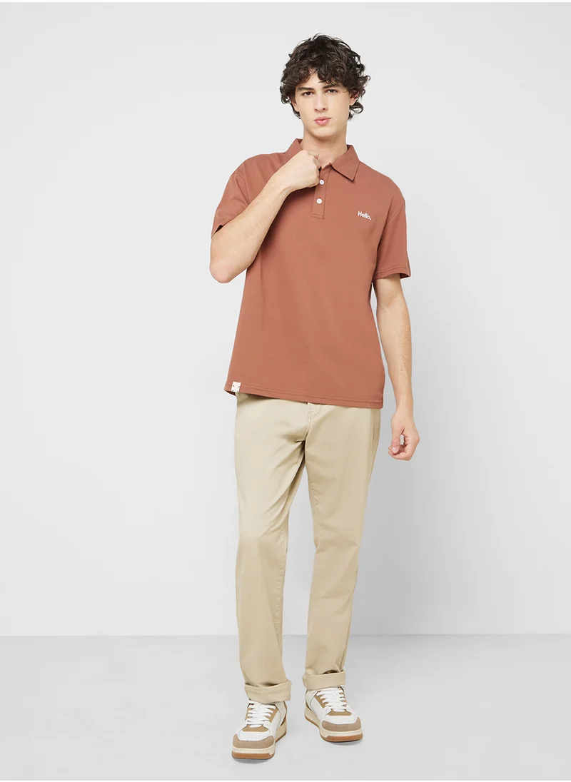 Seventy Five Polo Solid Shorts Sleeve T-Shirt