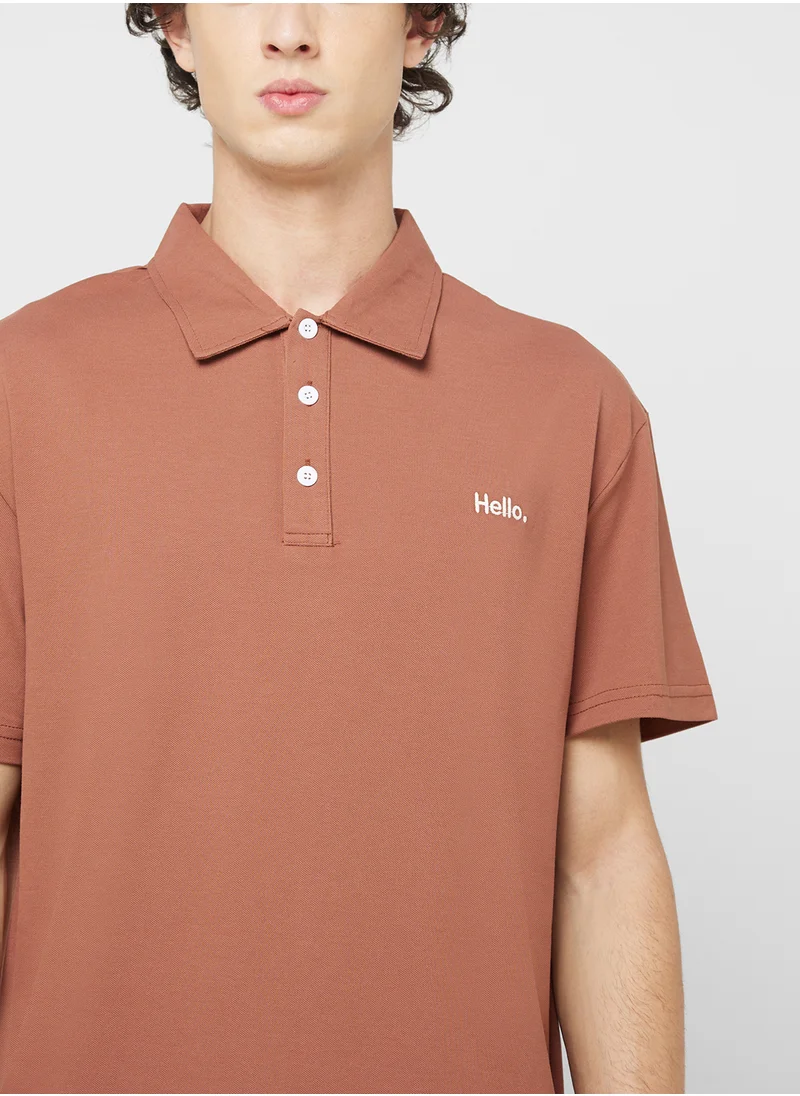 Seventy Five Polo Solid Shorts Sleeve T-Shirt