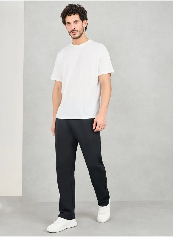 Styli Solid Straight Fit Jogger with Side Pocket