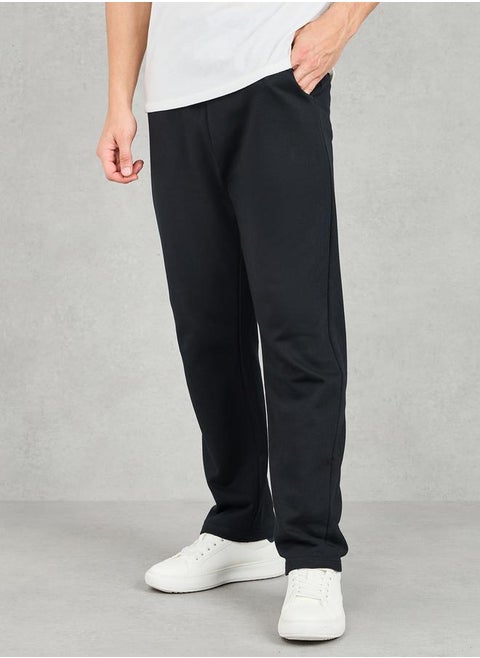 Solid Straight Fit Jogger with Side Pocket