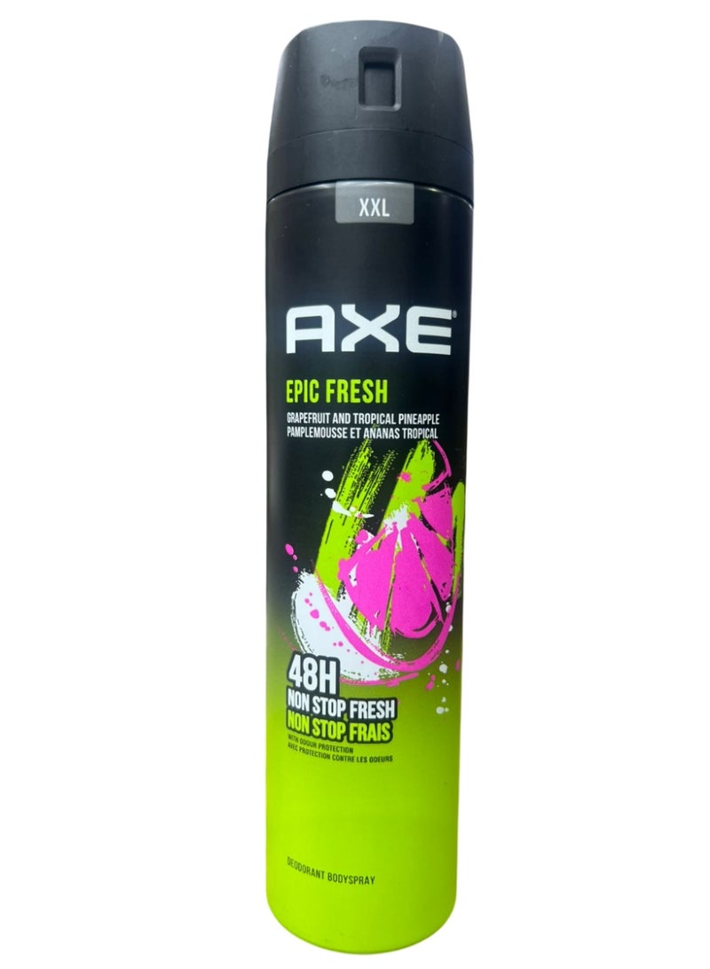 Axe epic fresh with grape fruit and tropical pineaple 48h non stop fresh with odour protection deodorant body spray 250 ml