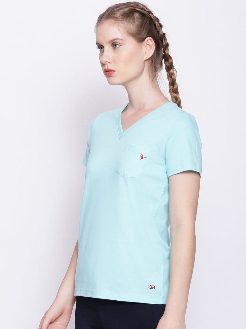 amswan PREMIUM COTTON SOLID V- NECK HALF SLEEVE T-SHIRTS - Image 1