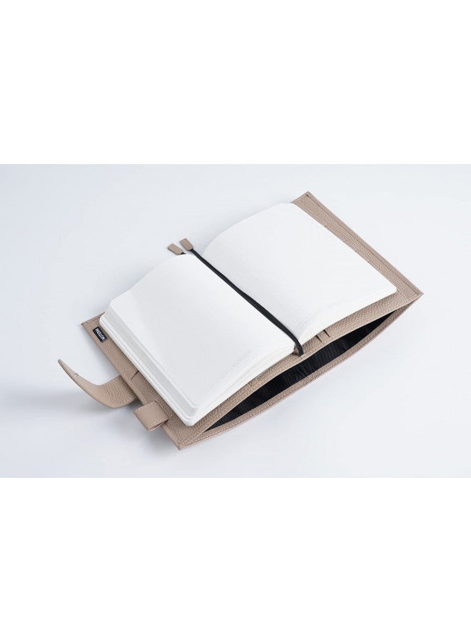 Moterm Moterm Leather Cover for A6 Notebooks - Fits Hobonichi, Stalogy and Midori MD Planners, with Pen Loop, Card Slots and Back Pocket (Pebbled-Taupe, A6+) - Image 4