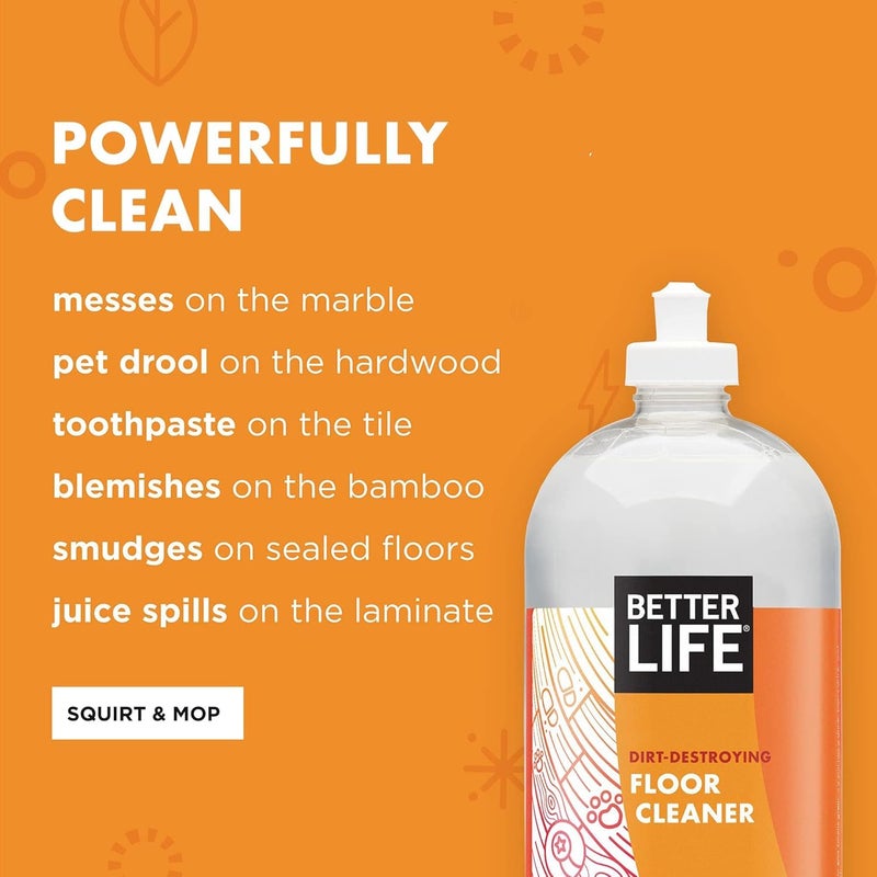 Better Life Floor Cleaner - Liquid Multipurpose Cleaner for Wood, Tile, Laminate, Vinyl, Bamboo - Hardwood Floor Cleaner for Mopping - Citrus Mint 32oz - Image 2