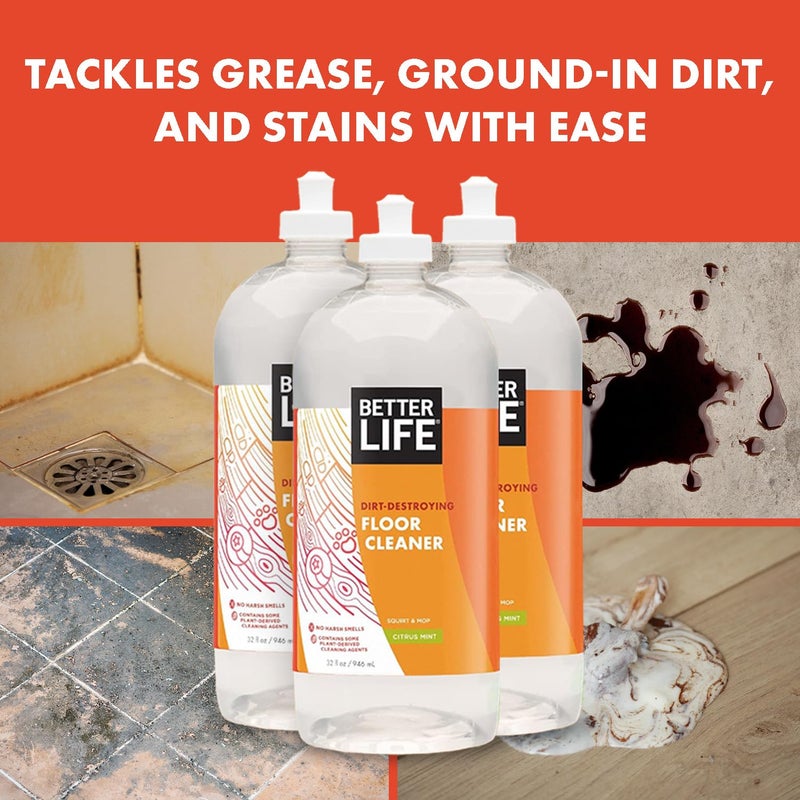 Better Life Floor Cleaner - Liquid Multipurpose Cleaner for Wood, Tile, Laminate, Vinyl, Bamboo - Hardwood Floor Cleaner for Mopping - Citrus Mint 32oz - Image 5