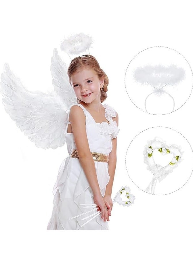 VUCATIN Three Piece Children's Role Play Costume Set with Wand and Halo Wings for Masquerade Role Play Party Halloween - Image 4