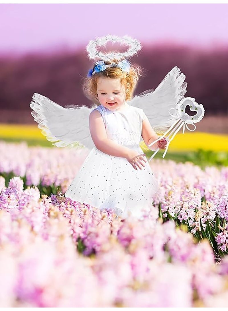 VUCATIN Three Piece Children's Role Play Costume Set with Wand and Halo Wings for Masquerade Role Play Party Halloween - Image 2