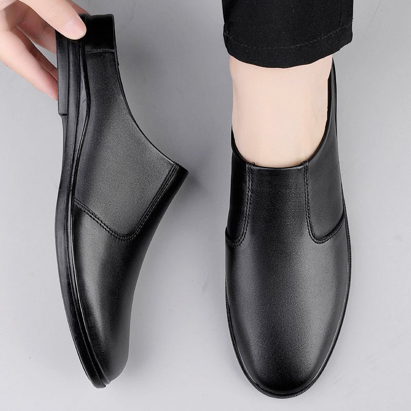 Half Slippers Men'S Genuine Leather Summer Breathable Leather Slippers For Outer Wear Lazy People'S Soft-Soled Heelless Sandals - Image 4