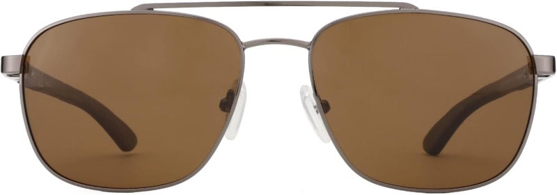 نظارات شمسية زينوتيك Aviator Wood مقاومة للأشعة فوق البنفسجية بنسبة 99%، مناسبة للرجال للصيد والقيادة والجولف - Image 3