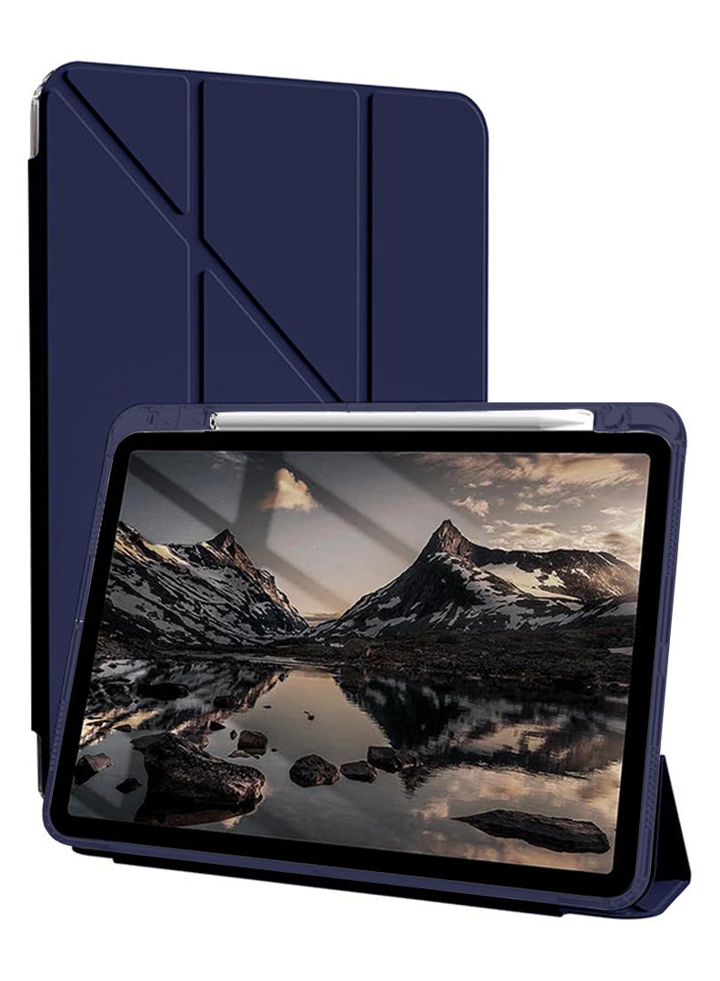 Theodor Case for iPad Air 11 inch M3 2025/Case for iPad Air 11 inch M2 2024 and iPad Air5 10.9 inch 2022/Air4 10.9 inch 2020 Gen with Pencil Holder 8 Mutil Angles Folding Auto Wake/Sleep,Cover for air 5th/air 4th 10.9inch 2022/2020,air 6th/air 7th 11inch 2025/2024- Navy - Image 1