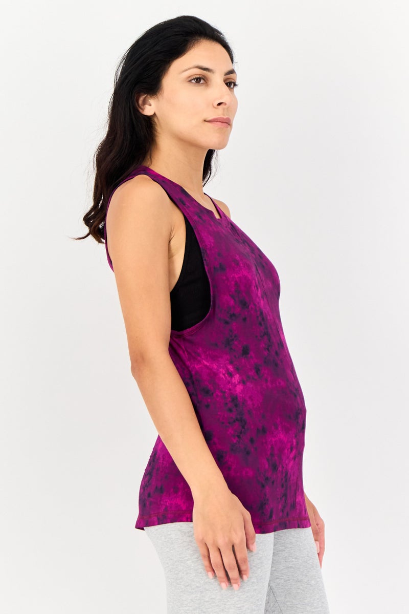 FILA تي شيرت تدريب بلا أكمام فضفاض للنساء، متعدد الألوان - Image 3