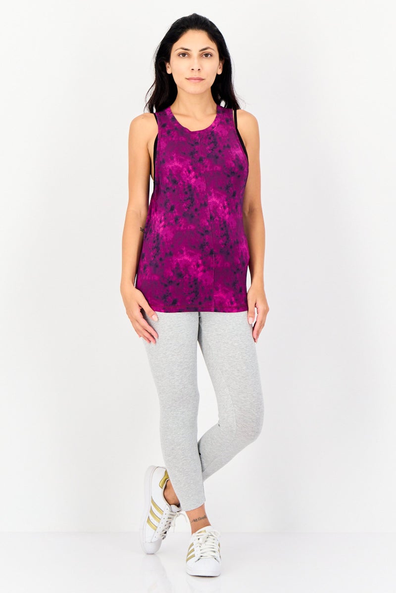 FILA تي شيرت تدريب بلا أكمام فضفاض للنساء، متعدد الألوان - Image 4