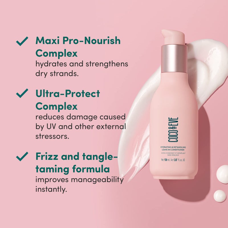 Coco & Eve Hydrating & Detangling Leave-In Conditioner. Coconut, Avocado Oil, Vitamin A & E to Nourish, De-frizz, Detangle, Minimise Breakage & Split Ends. (5.07 fl oz) - Image 3
