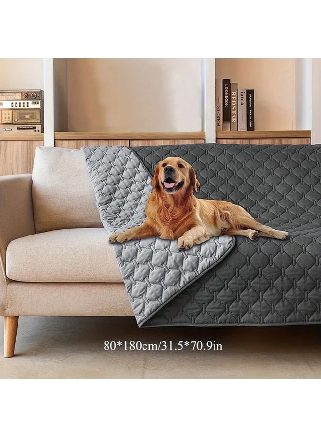 Reversible Thermal Pet Blanket For Dogs Cats Grey Moisture Resistant Machine Washable - Image 1
