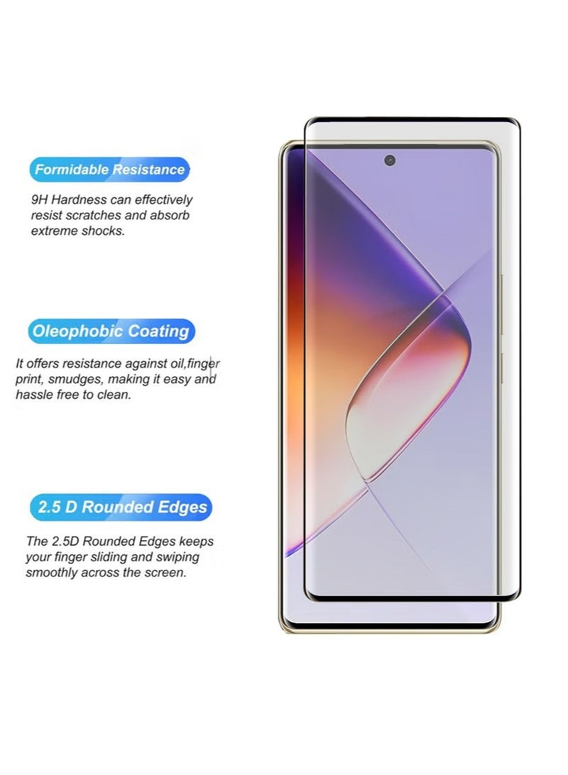 [3 Pack] Tempered Glass for Infinix Note 40 Pro 5G Screen Protector,9H Hardness High Definition Full Covered Curved Clear Scratch Resistant Bubble Free Anti-Fingerprints