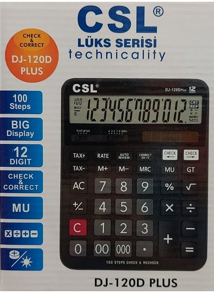 DJ-120D Plus 12 Digit Desktop Calculator