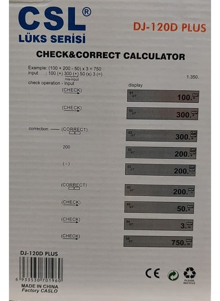 DJ-120D Plus 12 Digit Desktop Calculator