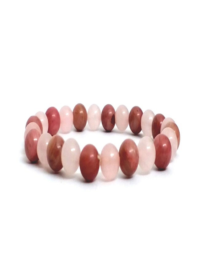 ASTROGHAR Rhodochrosite & Rose Quartz 8 MM Stretch Bracelet - Image 3